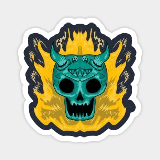 simple skull with flame Magnet