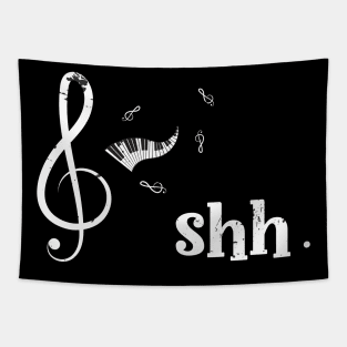 Funny Music Shirt Shh Quarter Rest and Fermata Tapestry