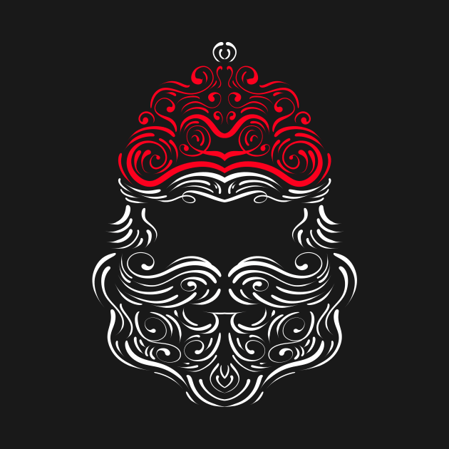 Lineart Ornaments Santas Hat And Beard Merry Christmas by SinBle