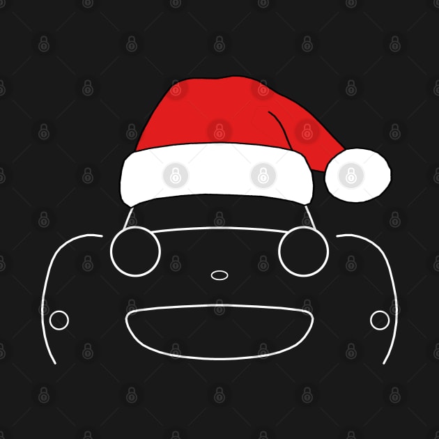 Austin-Healey Frogeye Sprite classic car Christmas hat edition white by soitwouldseem