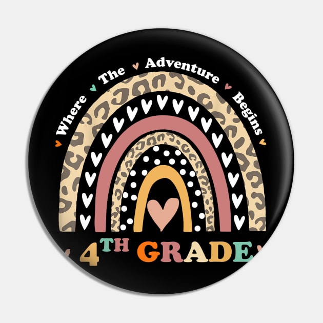 Back To School 4th Grade Where The Adventure Begins Rainbow Pin by Brodrick Arlette Store