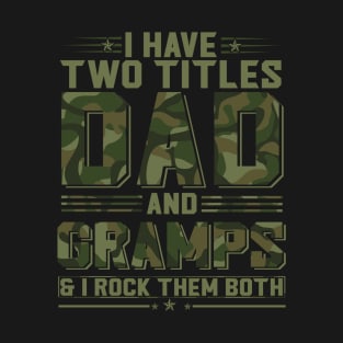 Retro I Have Two Titles Dad And Pops Funny Father's Day T-Shirt