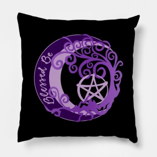 Womens Wiccan Pagan Witch Tree of Life, Blessed Be, pentacle Pillow