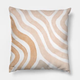 Warm pastel tone lines pattern Pillow