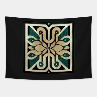 Art Deco design - peacock noir IX Tapestry