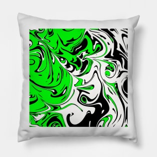 Lime white liquid abstract Art Pillow