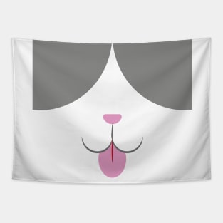 Gray Cat Mouth Tapestry