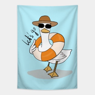 Let's go Summer Doo Doo duck Tapestry