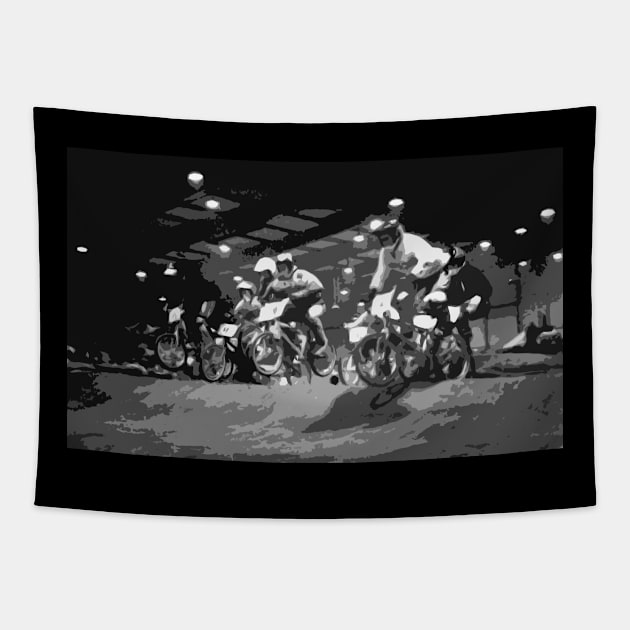 bmx racing Tapestry by rickylabellevie