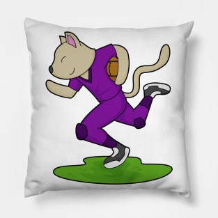 Cat Football player Football Pillow