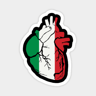 Anatomical heart design, Italy flag Magnet