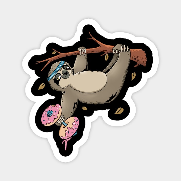 Slow and Steady Gains: The Gym Sloth's Fitness Journey Magnet by Holymayo Tee