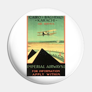 Imperial Airways Air Travel Cairo Baghdad Karachi Vintage British Airline Pin