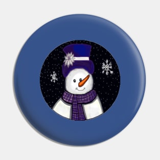 Blue Snowman Pin