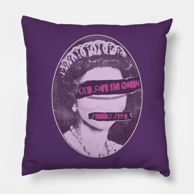God Save The Queen Pillow by wrasslebox