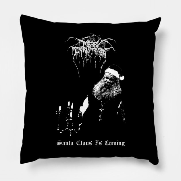 Black Metal Christmas Pillow by WithinSanityClothing