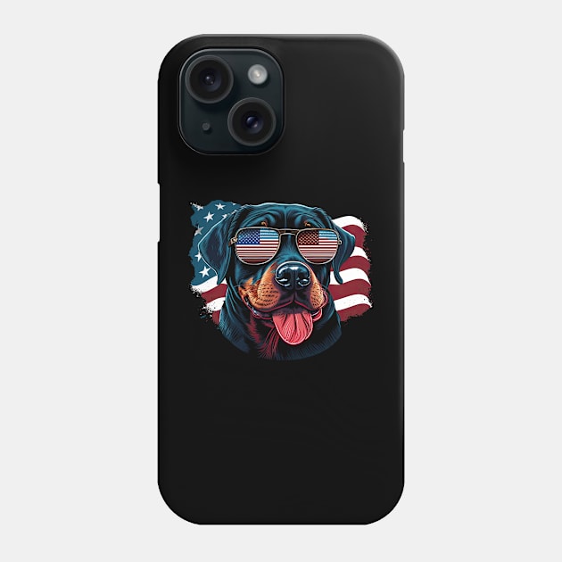 Rottweiler 4th of July Phone Case by JayD World