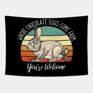 Where Chocolate Eggs Come From Easter Potty Poop Tapestry