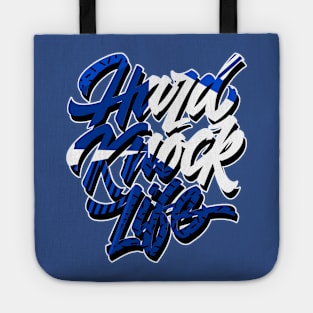 Hard Knock Racer Blue Retro Sneaker Art Tote