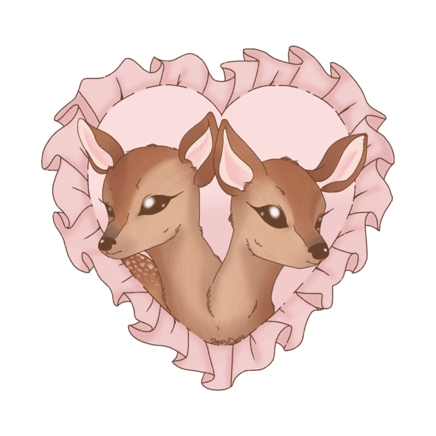 two headed deer by sleepydeity