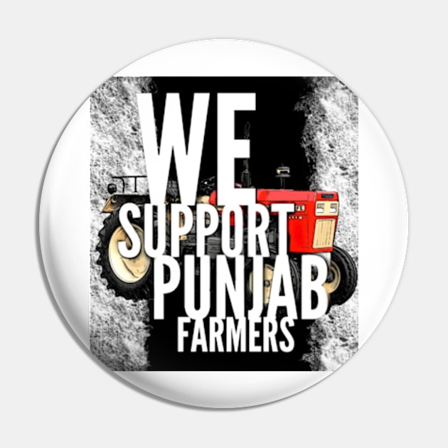 I support Punjab Farmers Pin by SAN ART STUDIO 