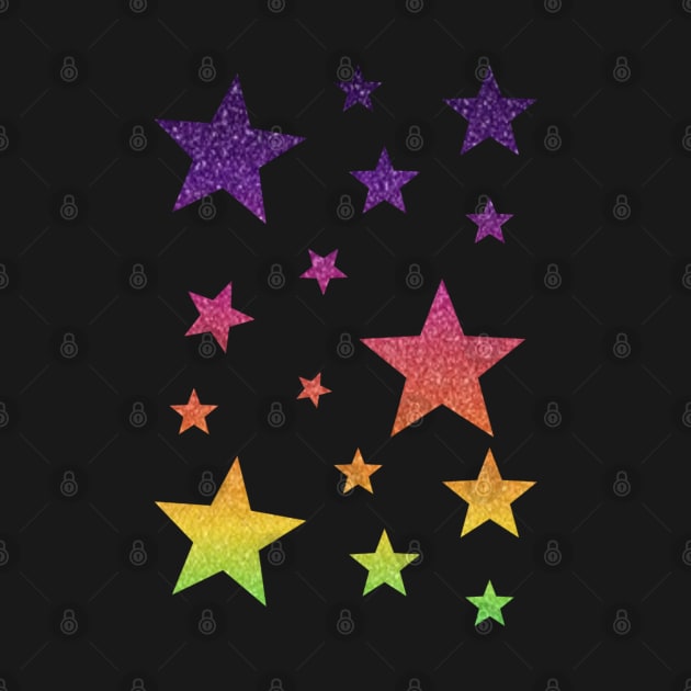 Bright Rainbow Ombre Faux Glitter Stars by Felicity-K