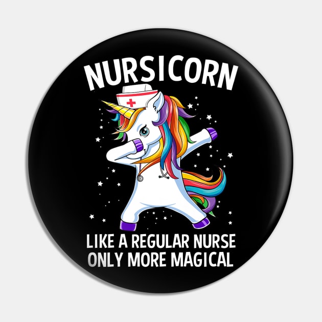 Dabbing Unicorn Nursicorn Funny Nurse Pin by Namio