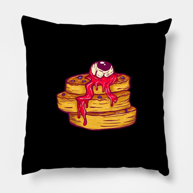 Spooky Pancake Halloween Theme Pillow by yogisnanda