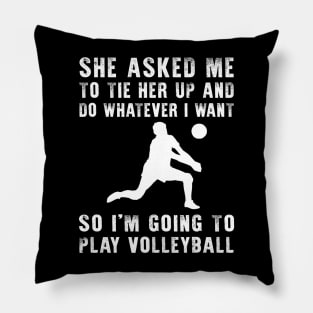 Spikes and Smiles: Embrace Your Playful Volleyball Adventures! Pillow