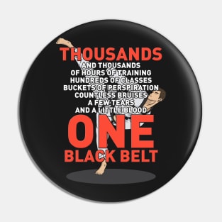 One Black Belt Martial Arts Trainer Student Coach Gift II Pin