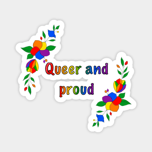 Queer and proud floral design Magnet