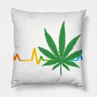 Heartbeat weed marijuana cannabis Pillow