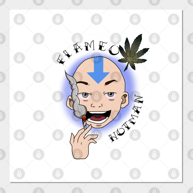 Stoner Aang Flameo Hotman Avatar Aang Affiche Et Impression D Art Teepublic Fr