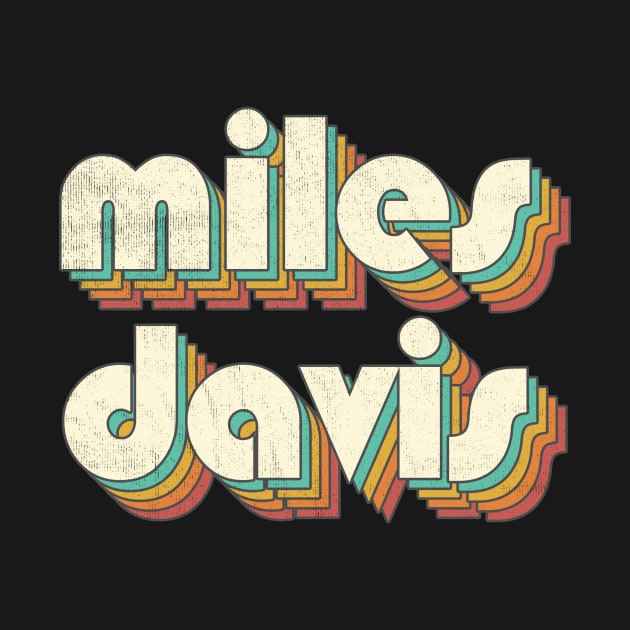 Retro Vintage Rainbow Miles Letters Distressed Style by Cables Skull Design