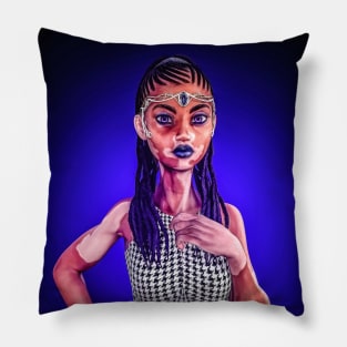 Beautiful black woman with vitiligo Pillow