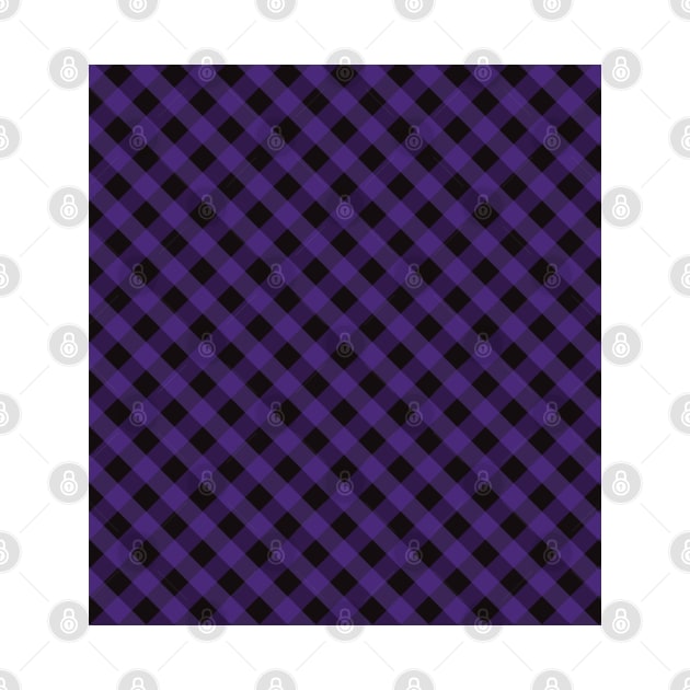 Halloween Purple and Black Check Gingham Plaid by squeakyricardo