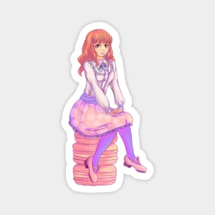 Pink Macaron Girl Magnet