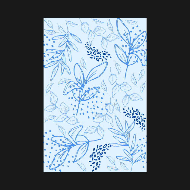 Light Blue leaves pattern by PedaDesign