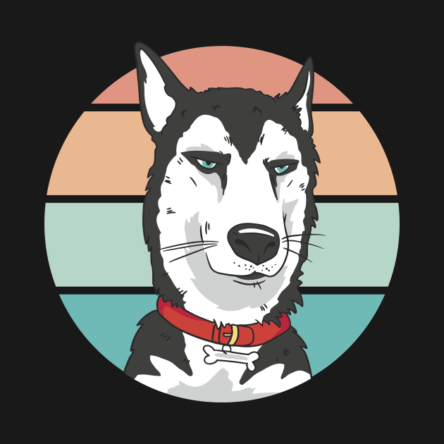 Husky dog retro sunset by Zimmermanr Liame