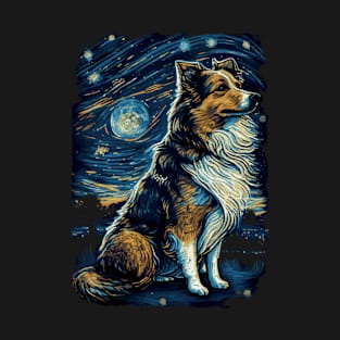 Shetland Shepherd Dog Starry Night T-Shirt