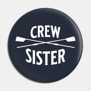 Crew Rowing Sister Sculling Vintage Crossed Oars Pin