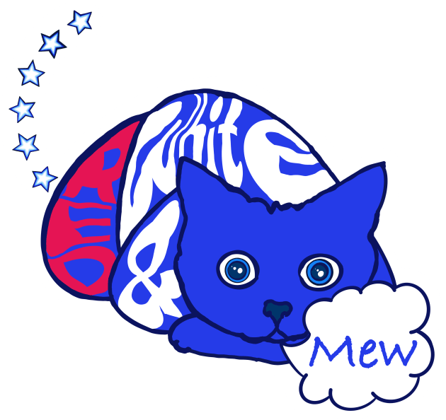 Red White & Blue Cat Kids T-Shirt by TAP4242