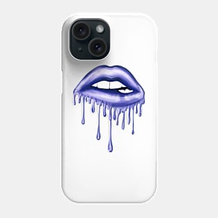 Metallic Dripping Indaco Lips Phone Case