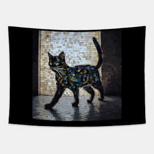 A Mosaic Cat Tapestry