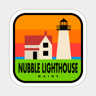 Nubble Lighthouse - Vintage Color Badge Magnet