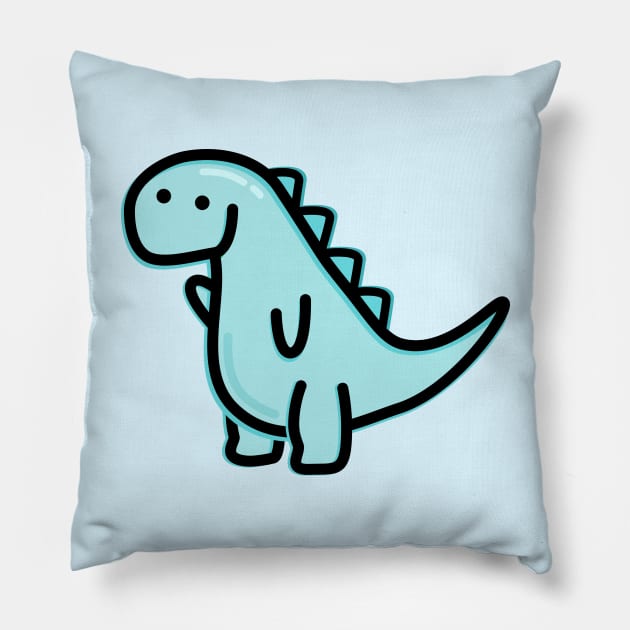 Cute Dino Pillow by happyfruitsart