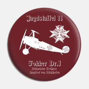 Jasta 11 Fokker DR.I German Triplane Dreidecker Richthofen Jagdstaffel Shirt Pin