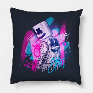 Marshmello Graffiti neon party Pillow