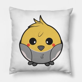 Meet the Fluffy and Charming Chubby Cockatiel: A Delightful Companion! Pillow