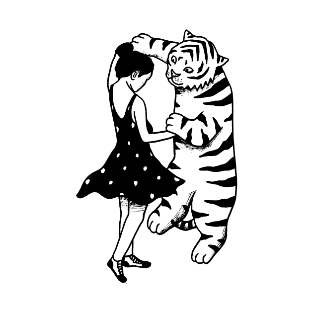 Girl and Tiger dancing by RicardoCarn